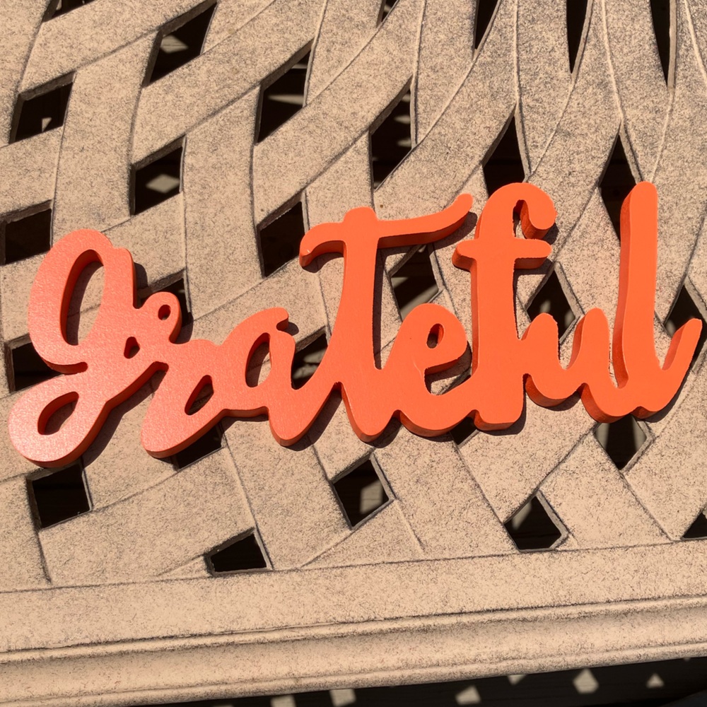 Orange Grateful wood Wall Decor